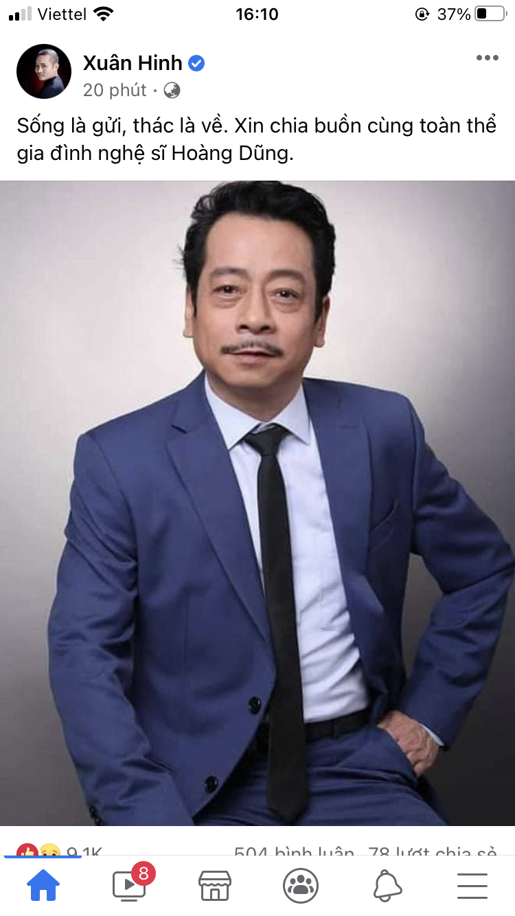 Nghệ sĩ thương tiếc 'ông Trùm' Hoàng Dũng