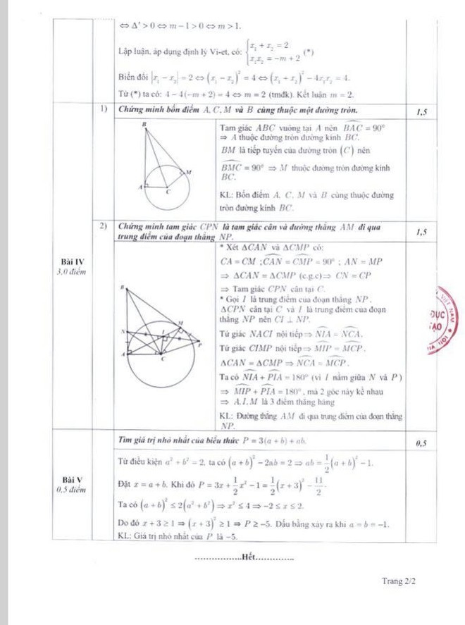 Hà Nội: Công bố thang điểm, đáp án các môn thi tuyển sinh vào lớp 10 THPT Hà Nội: Công bố thang điểm, đáp án các môn thi tuyển sinh vào lớp 10 THPT