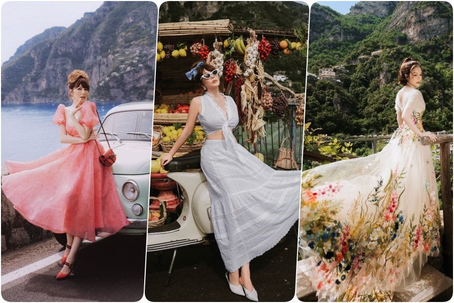 Lý Nhã Kỳ 'hóa nàng thơ' bên bờ biển Positano, Italy Lý Nhã Kỳ 'hóa nàng thơ' bên bờ biển Positano, Italy