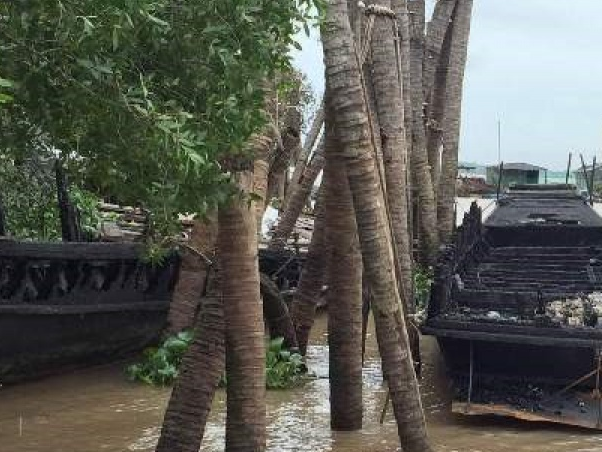 Bến Tre: Cháy 13 tàu du lịch, chìm 4 bè cá