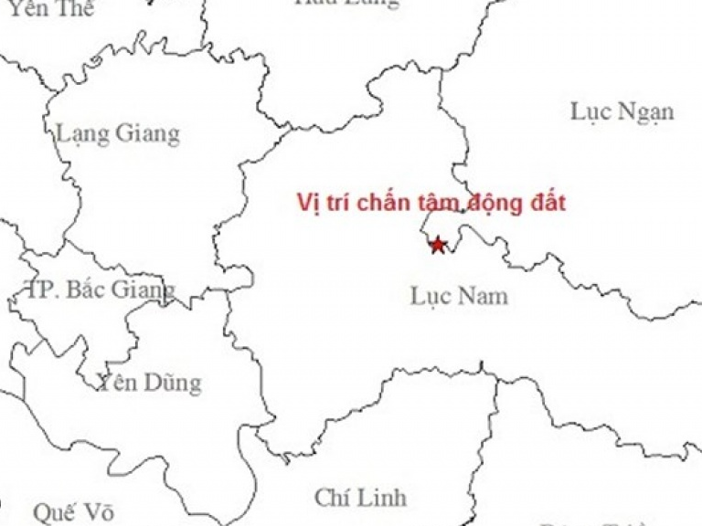 Động đất 3,2 độ richter tại Bắc Giang