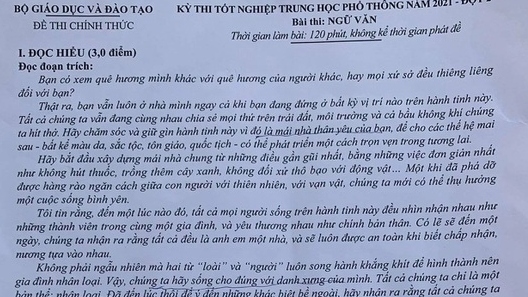 Kỳ thi tốt nghiệp THPT: Đề Ngữ văn đợt 2 không khó so với đợt 1, sẽ nhiều điểm 7,8?