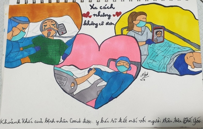 Xúc động những bức tranh bé gái vẽ...