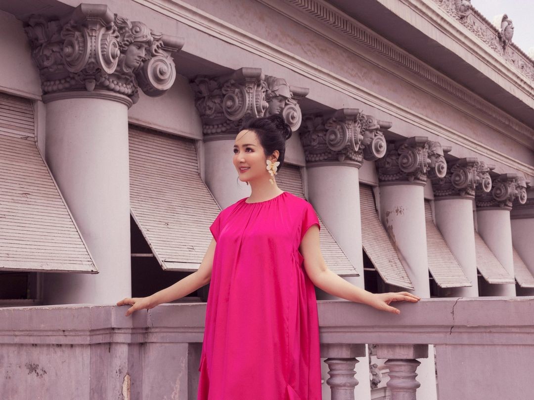 Hoa hậu Đền Hùng Giáng My ngọt ngào với màu hồng nữ tính