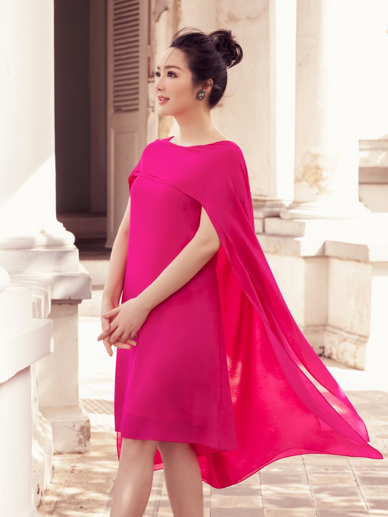 Hoa hậu Đền Hùng Giáng My ngọt ngào với màu hồng nữ tính