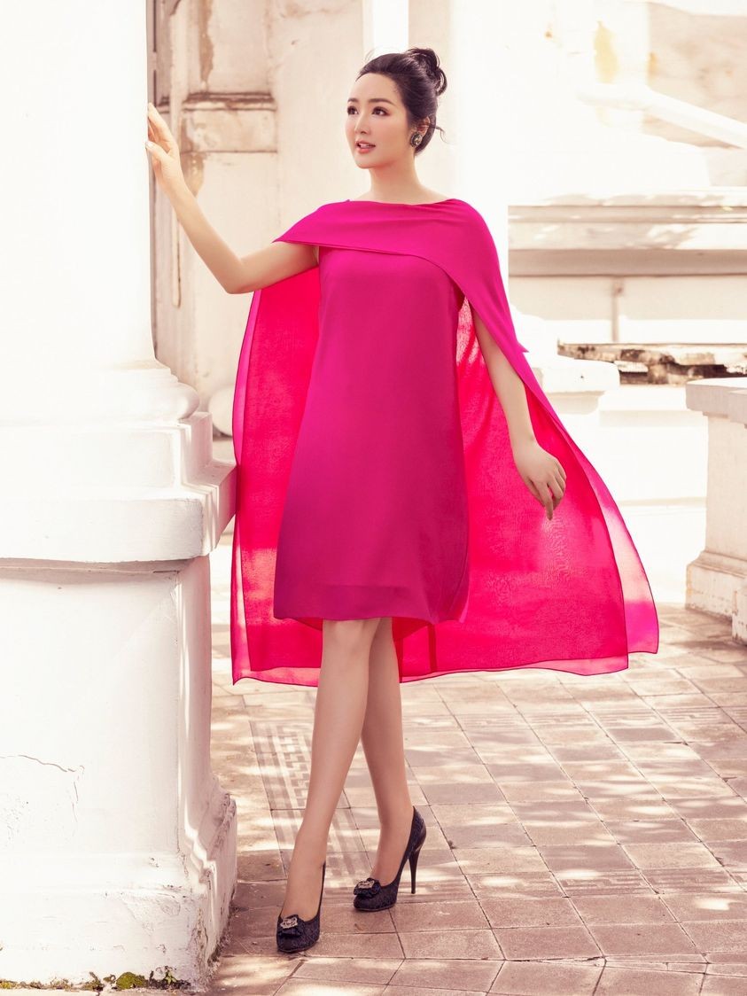 Hoa hậu Đền Hùng Giáng My ngọt ngào với màu hồng nữ tính