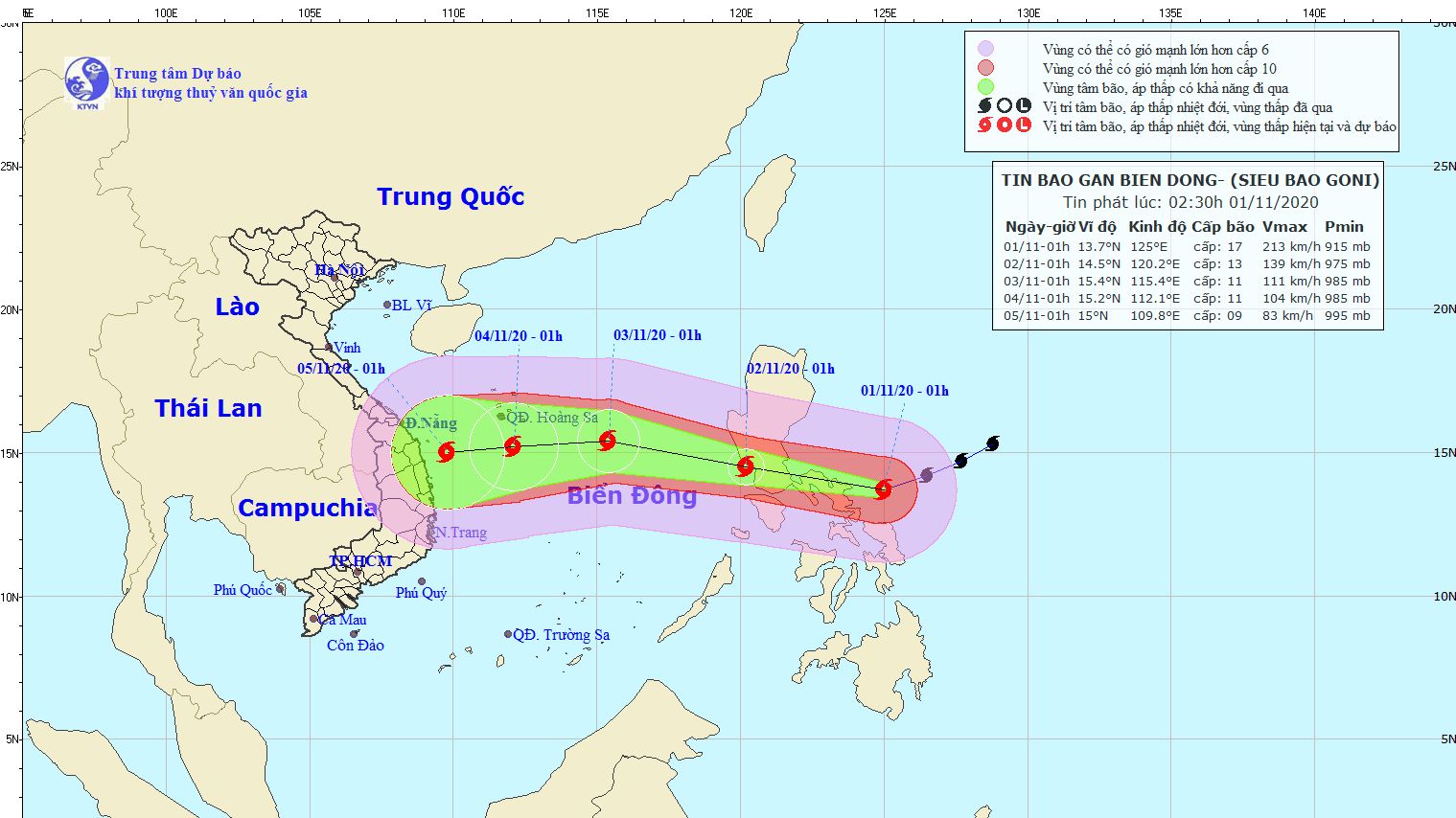 Siêu bão Goni di chuyển nhanh, suy yếu khi vào Biển Đông