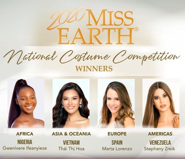 Thái Thị Hoa đạt giải nhất Trang phục Dân tộc tại Hoa hậu Trái Đất