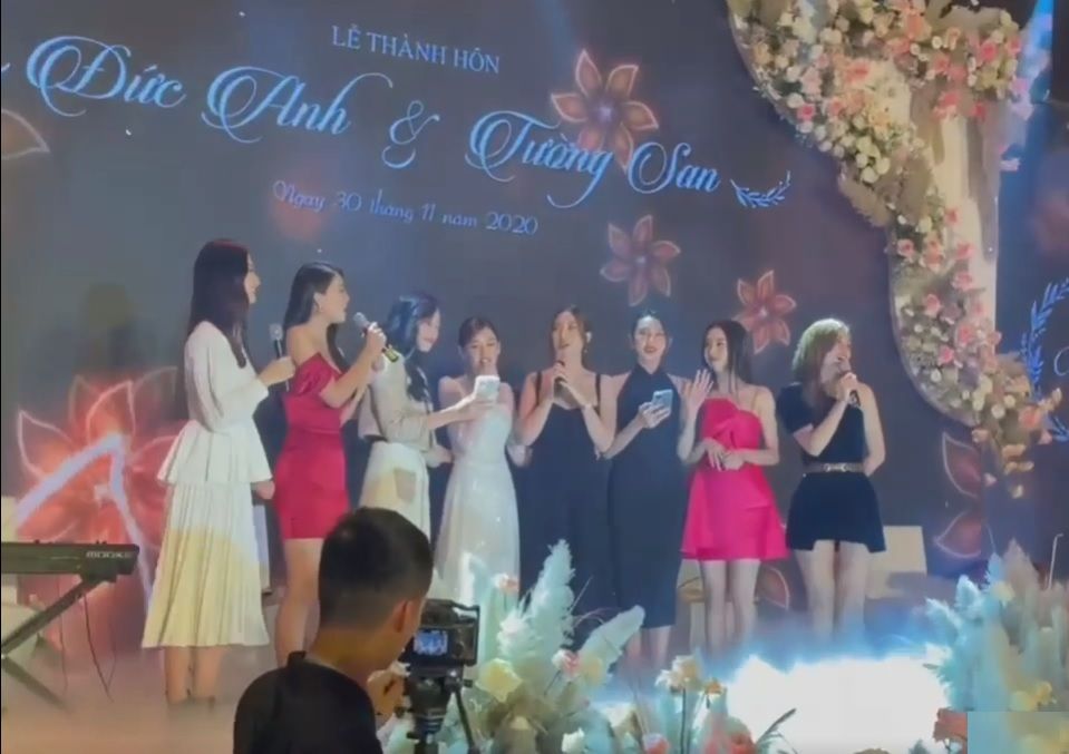 Dàn Hoa hậu, Á hậu đọ sắc tại đám cưới Tường San