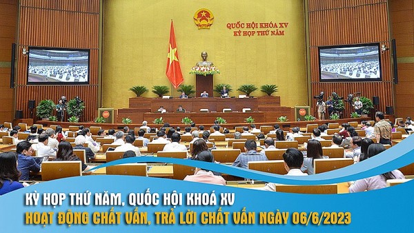 Quốc hội hôm nay 6/6/2023: Tiến hành chất vấn và trả lời chất vấn của đại biểu Quốc hội